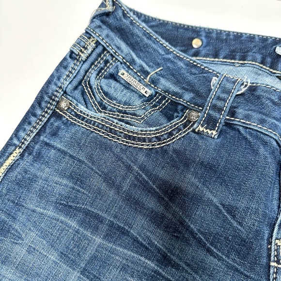 ReRock For Express Jeans Womens 4 Short Blue Denim Skinny Cotton Spandex LA - Picture 8 of 15